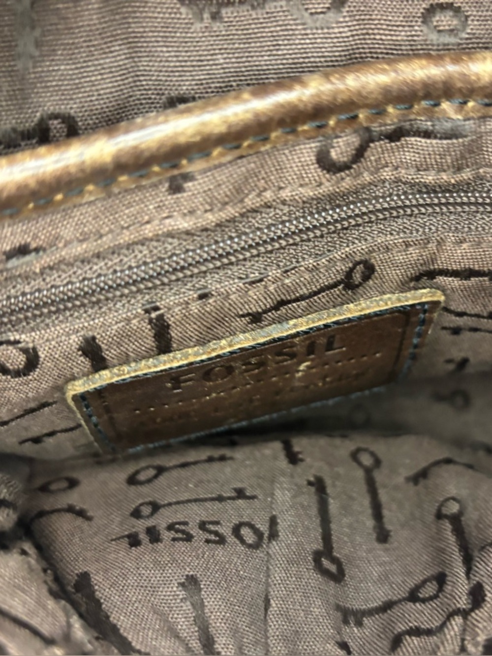 Fossil Striped Multicolor Crossbody Bag with Leather Trim - Picture 10 of 12